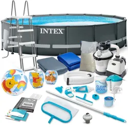 Piscină de grădină cu cadru 488 x 122 cm, perfectă pentru distracție în aer liber, material PVC rezistent