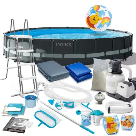 Piscină de grădină cu cadru 610 x 122 cm, perfectă pentru distracție în aer liber, material PVC rezistent