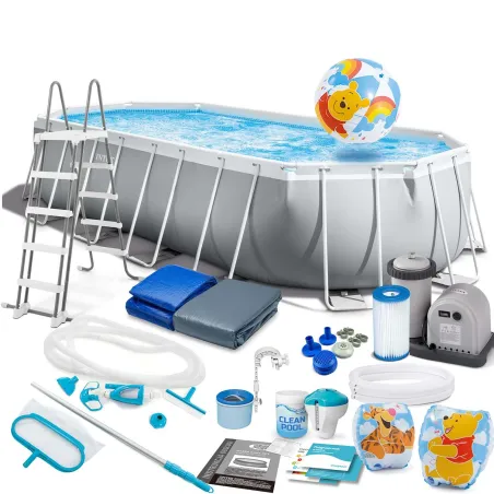 Piscină cu cadru metalic 610 x 305 x 122 cm, set 21în1 INTEX 26798 pentru grădină