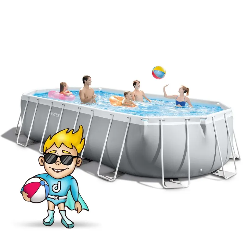 Piscină mare cu cadru metalic 610 x 305 x 122 cm, perfectă pentru vara în grădină