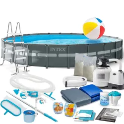 Piscină de grădină cu cadru 732 x 132 cm, ideală pentru exterior, construcție durabilă