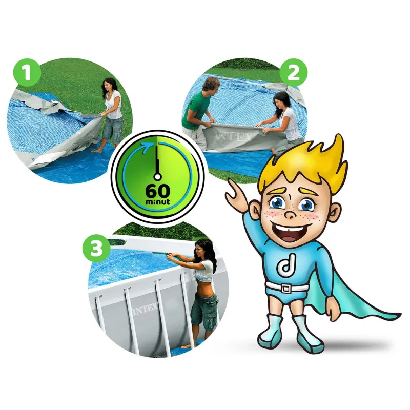 Piscină dreptunghiulară 503x274x122cm, perfectă pentru petreceri de vară în grădină