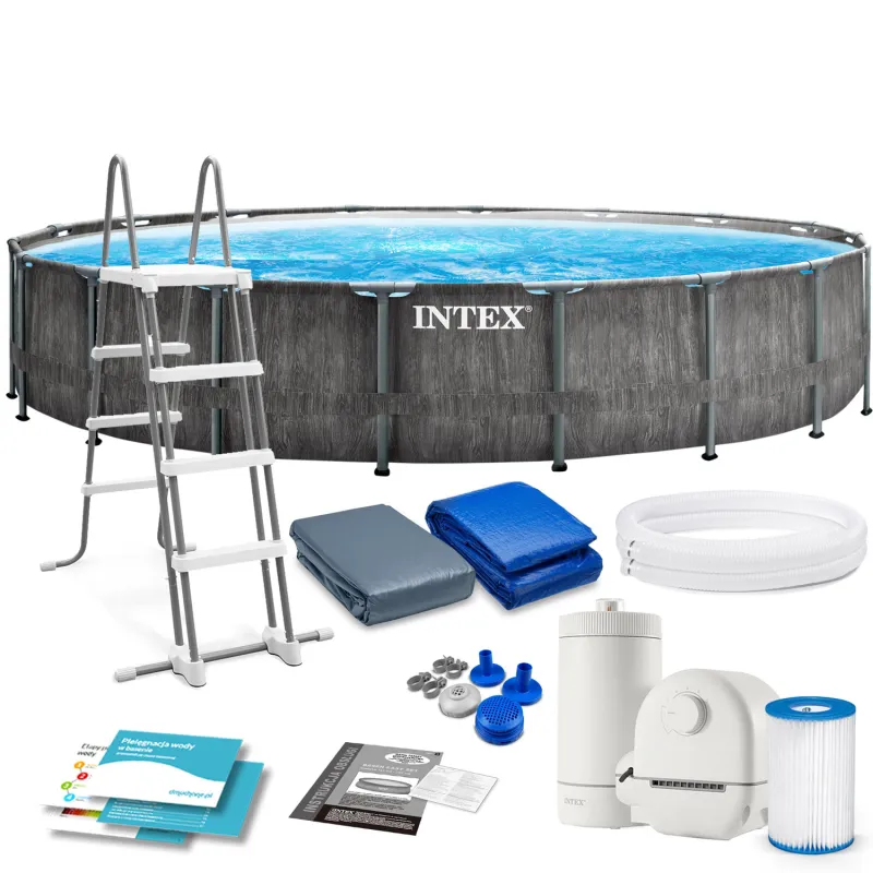 Piscină grădină 549 x 122 cm 12-în-1, material durabil pentru exterior