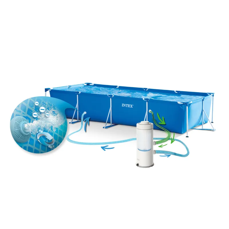 Piscină cu Cadru Metalic 450x220x84 cm 16 în 1 Intex 28274 perfectă pentru grădină