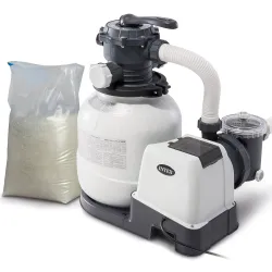 Pompă de filtrare cu nisip 7900 l/h INTEX 26646 + 25 kg nisip