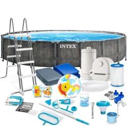 Piscină de grădină cu cadru 549 x 122 cm din material PVC rezistent