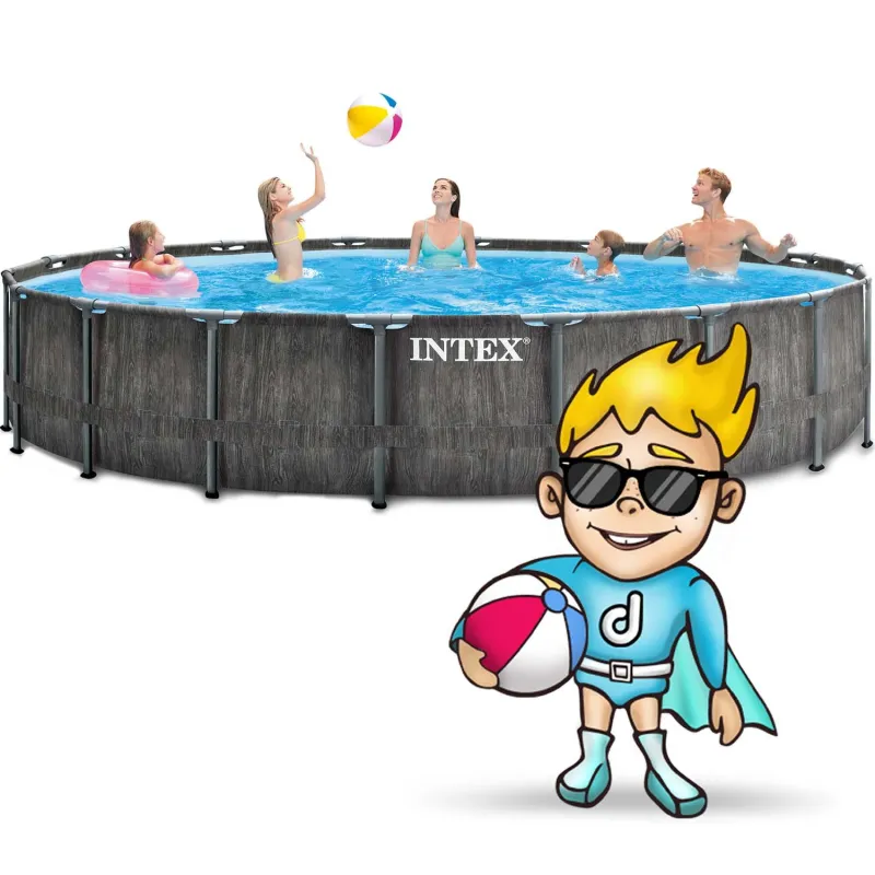 Piscină de grădină albastră 549 x 122 cm pentru distracție în aer liber