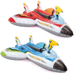 Avion gonflabil roșu cu pistol de apă INTEX 57536 pentru distracție în apă