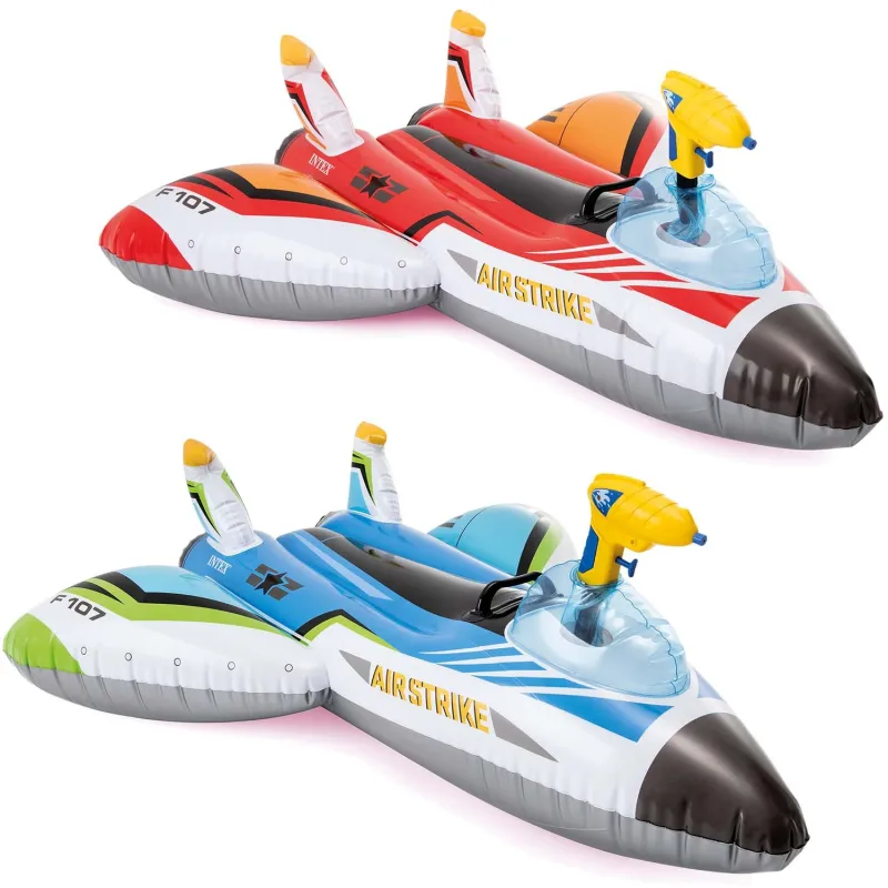 Avion gonflabil roșu cu pistol de apă INTEX 57536 pentru distracție în apă