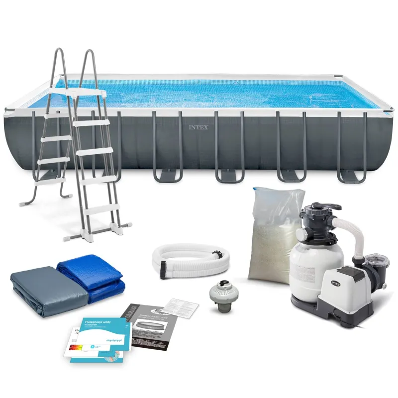 Piscină de grădină cu structură 732 x 366 x 132 cm, ideală pentru distracție în aer liber, 10în1 Intex 26364