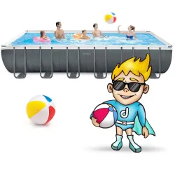 Fabricat din materiale durabile, piscină de grădină cu structură 732 x 366 x 132 cm, 10în1 Intex 26364