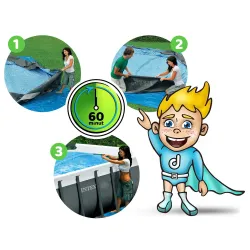 Ideal pentru grădină, piscină de grădină cu structură 732 x 366 x 132 cm, perfectă pentru copii și adulți