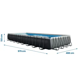 Piscină de grădină 975 x 488 x 132 cm, perfectă pentru relaxare în grădină
