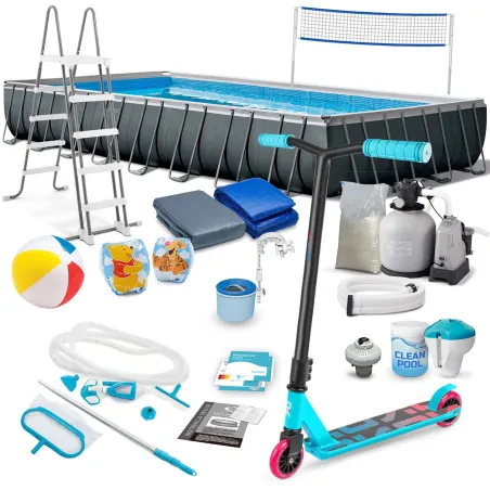 Piscină cu cadru 975 x 488 x 132 cm 21in1 INTEX 26378 cu skateboard gratuit