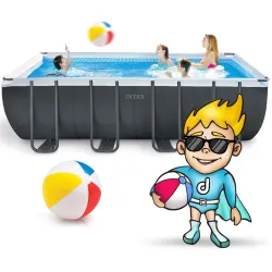 Piscină de grădină albastră, ideală pentru zilele de vară, 21în1 INTEX 26356
