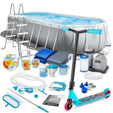 Piscină de grădină 610 x 305 x 122 cm, set 21în1 INTEX 26798 cu trotineta GRATIS