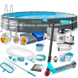 Piscină de grădină 732 x 132 cm cu accesorii și trotineta GRATIS