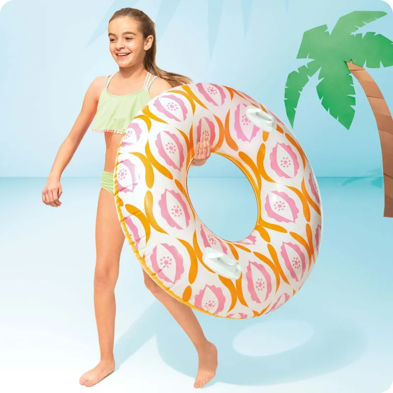 Inelul de înot 114 cm, elegant, perfect pentru plajă sau piscină