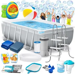 Piscină de grădină cu structură 300 x 175 x 80 cm, ideală pentru distracție de vară în grădină