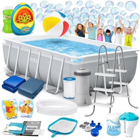Piscină de grădină cu structură 300 x 175 x 80 cm, ideală pentru distracție de vară în grădină