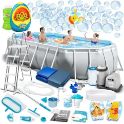 Piscină de grădină cu structură 503 x 274 x 122 cm 21în1 Intex 26796 + Mașină de baloane CADOU