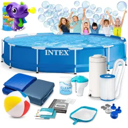 Piscină grădină cadru 366x76 cm 16în1 INTEX 28212 + mașină bule GRATUIT