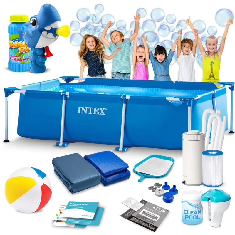 Piscină cu cadru 300 x 200 x 75 cm, material durabil pentru distracție în aer liber