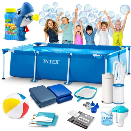 Piscină cu cadru 300 x 200 x 75 cm, material durabil pentru distracție în aer liber