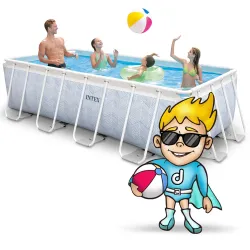 Piscină de grădină albastră, perfectă pentru zilele de vară în aer liber