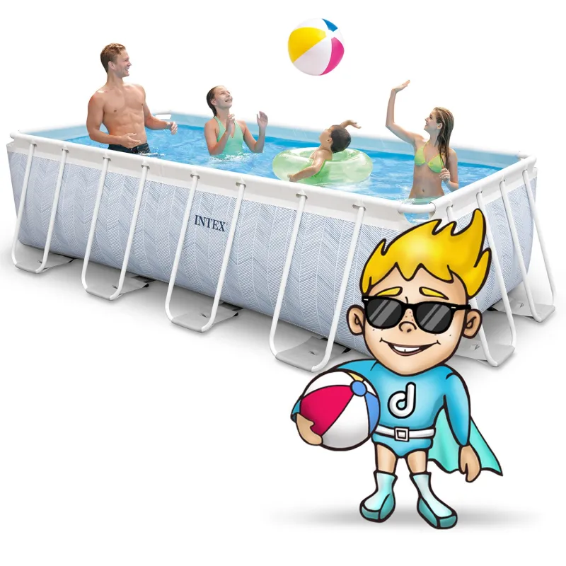 Piscină de grădină albastră, perfectă pentru zilele de vară în aer liber