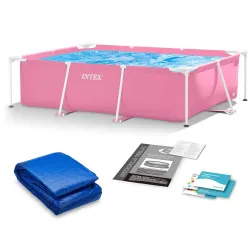 Piscină de grădină cu cadru 220 x 150 x 60 cm 2în1 din material rezistent