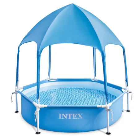 Piscină cu cadru pentru copii cu baldachin 183 x 38 cm, material PVC durabil