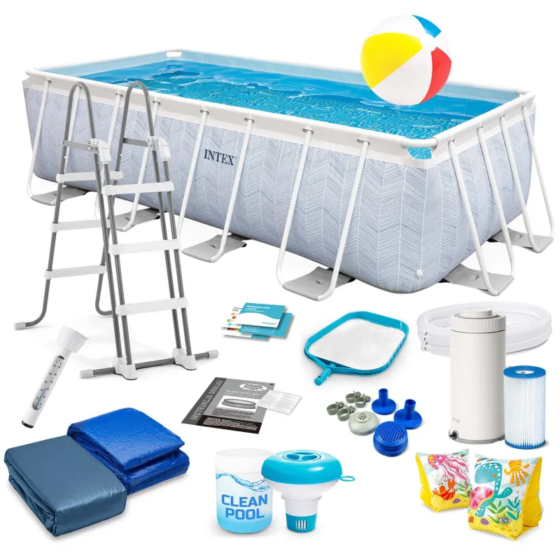 Piscină cu cadru 400 x 200 x 100 cm set 18in1 pentru grădină