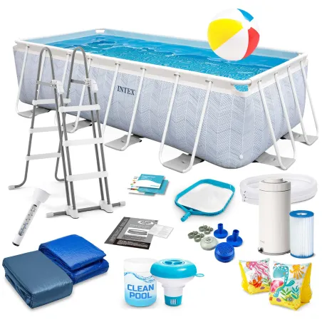 Piscină cu cadru 400 x 200 x 100 cm set 18in1 pentru grădină