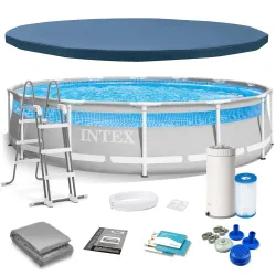 Piscină cu cadru 427 x 107 cm 12-în-1, ideală pentru grădină