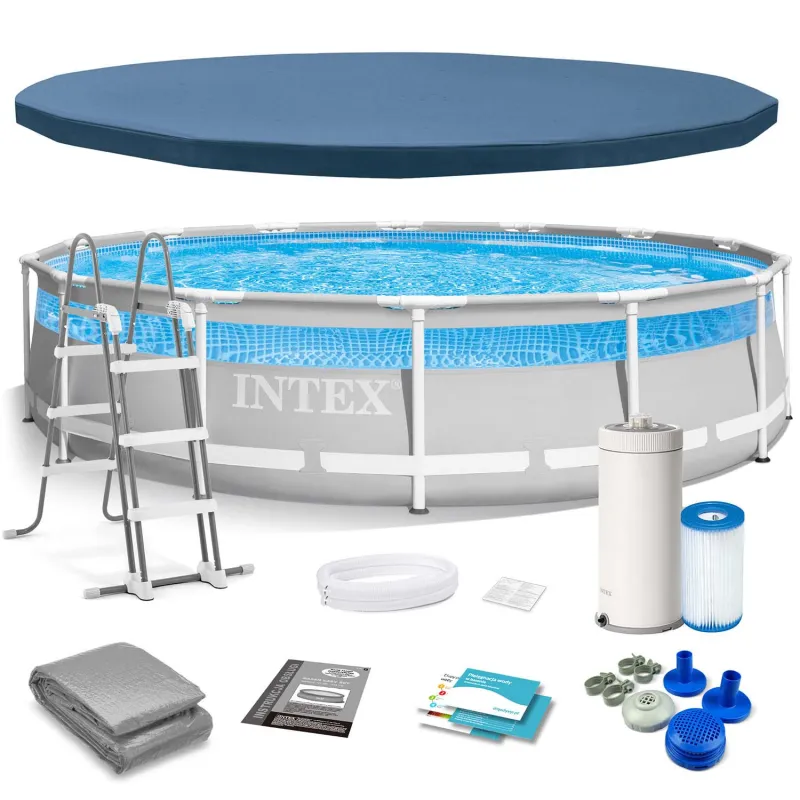 Piscină cu cadru 427 x 107 cm 12-în-1, ideală pentru grădină