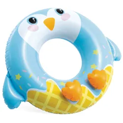 Colac de înot colorat în formă de pinguin 81 cm, perfect pentru plajă