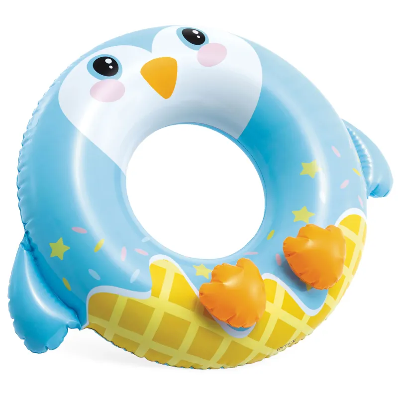 Colac de înot colorat în formă de pinguin 81 cm, perfect pentru plajă