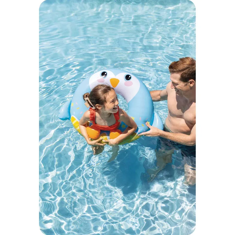 Inel de înot pinguin 81 cm, perfect pentru distracție în grădină