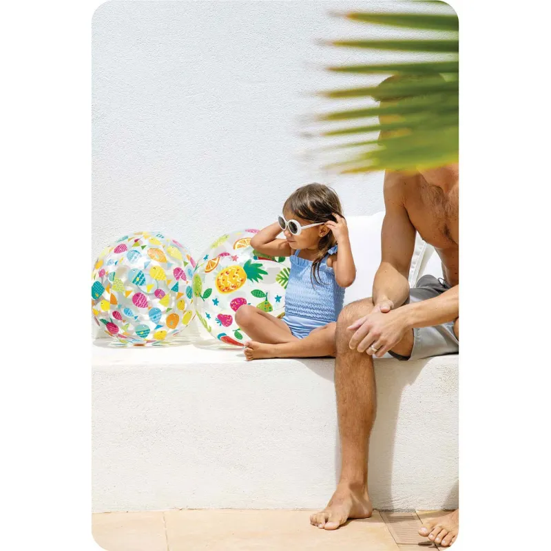 Minge de plajă gonflabilă colorată cu pești, 51 cm, ideală pentru plajă