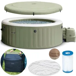 SPA gonflabil cu hidromasaj pentru 4 persoane, ideal pentru relaxare în grădină