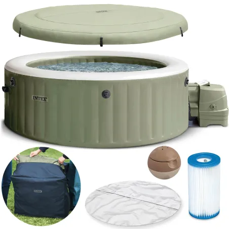 SPA gonflabil cu hidromasaj pentru 4 persoane, ideal pentru relaxare în grădină