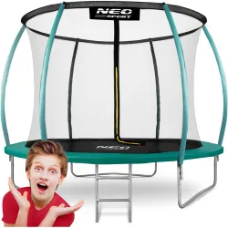 Trambulină de grădină Neo-Sport 8ft/252cm cu plasă, stâlpi profilați și scară