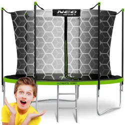Trambulină de Grădină Neo-Sport 8ft/252cm cu Plasă Interioară și Scară