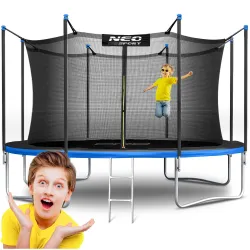 Trambulină de Grădină 13ft/404cm cu Plasă de Siguranță Internă și Scară Neo-Sport