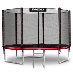 Trambulină de grădină 8ft/252cm cu plasă de siguranță externă și scară Neo-Sport