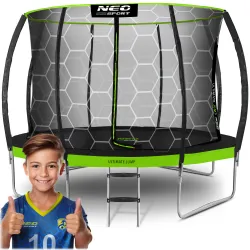 Trambulină de grădină Neo-Sport profilată 14ft/435cm cu plasă interioară