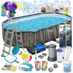 Piscină de grădină cu cadru 610 x 366 x 122 cm 18in1 Bestway 5611R
