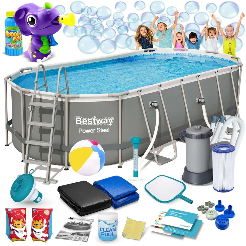 Bestway 56710 Piscină de Grădină 549 x 274 x 122 cm 17in1 cu cadru solid