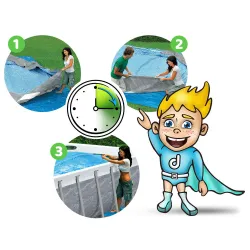 Piscină cu cadru, ideală pentru relaxare în grădină în zilele călduroase
